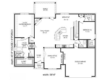 1st Floor Plan, 062H-0116