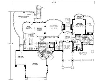 1st Floor Plan, 066H-0043