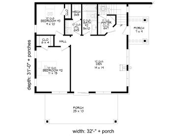 1st Floor Plan, 062H-0443