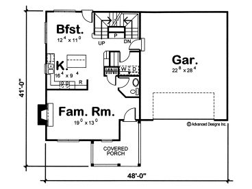 1st Floor Plan, 050H-0070