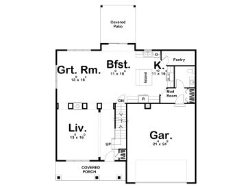 1st Floor Plan, 050H-0345