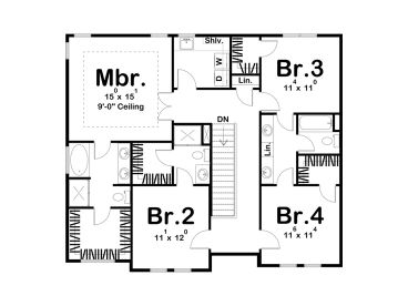 2nd Floor Plan, 050H-0399