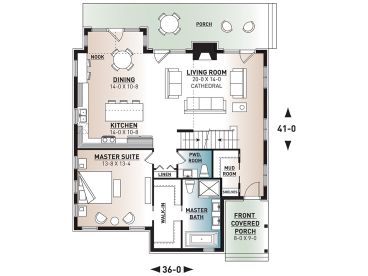 1st Floor Plan, 027H-0537