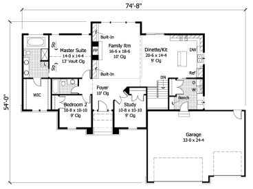 1st Floor Plan, 023H-0128