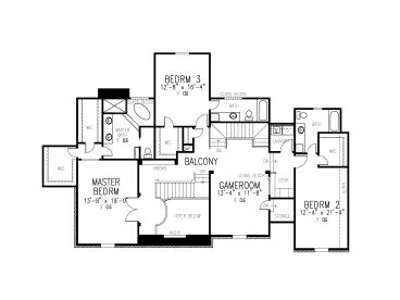 2nd Floor Plan, 054H-0015