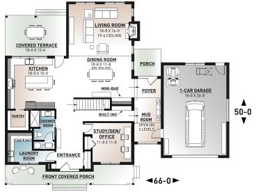 1st Floor Plan, 027H-0534