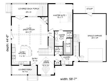 1st Floor Plan, 062H-0227
