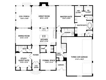 1st Floor Plan, 029H-0090