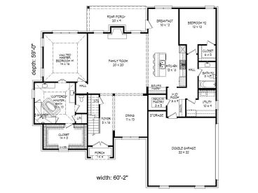 1st Floor Plan, 062H-0172