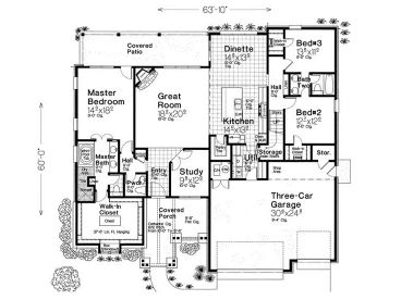 1st Floor Plan, 002H-0136