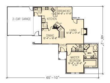 1st Floor Plan, 054H-0084
