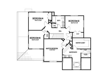2nd Floor Plan, 058H-0034