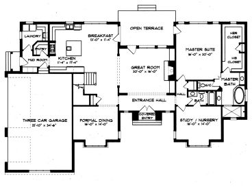 1st Floor Plan, 029H-0068