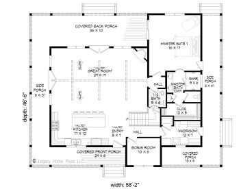 1st Floor Plan, 062H-0468