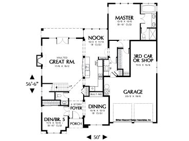 1st Floor Plan, 034H-0166