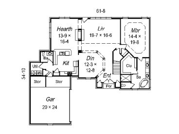 1st Floor Plan, 061H-0117
