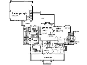 1st Floor Plan, 032H-0091