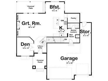 1st Floor Plan, 050H-0311