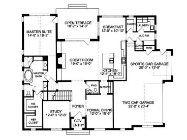 1st Floor Plan, 029H-0088