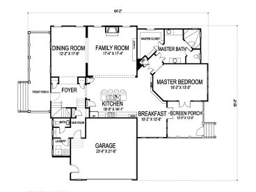 1st Floor Plan, 058H-0090