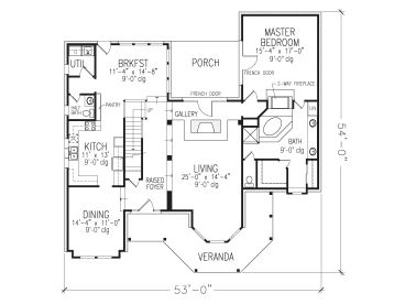 1st Floor Plan, 054H-0133