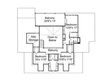 2nd Floor Plan, 017H-0030