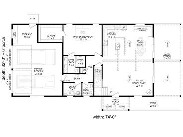 1st Floor Plan, 062H-0422