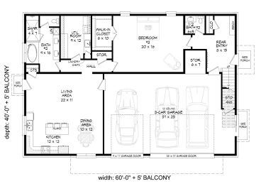 1st Floor Plan, 062H-0340