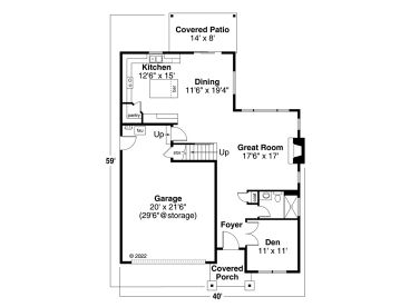 1st Floor Plan, 051H-0421