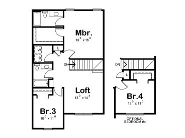 2nd Floor Plan, 031H-0422