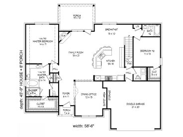 1st Floor Plan, 062H-0050