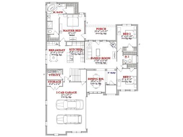 1st Floor Plan, 073H-0020