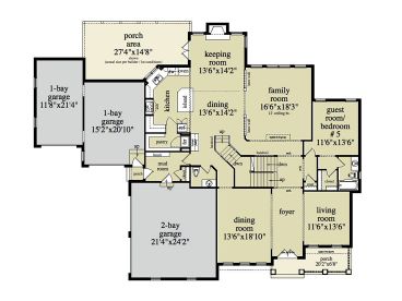 1st Floor Plan, 053H-0053