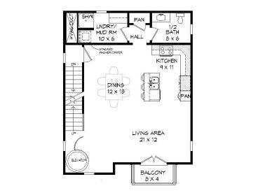 1st Floor Plan, 062H-0205