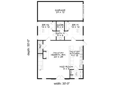 1st Floor Plan, 062H-0453