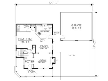 1st Floor Plan, 026H-0047