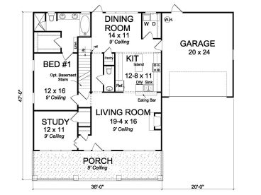 1st Floor Plan, 059H-0183 