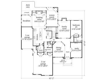 1st Floor Plan, 053H-0105