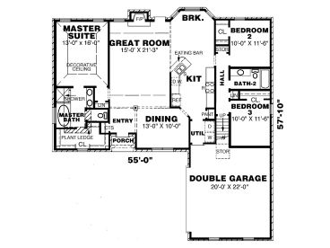1st Floor Plan, 011H-0006
