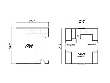 Garage Floor Plan, 058H-0015
