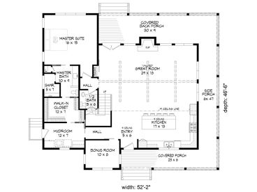 1st Floor Plan, 062H-0458