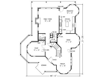 1st Floor Plan, 054H-0130