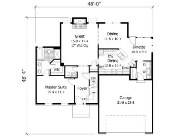1st Floor Plan, 023H-0001