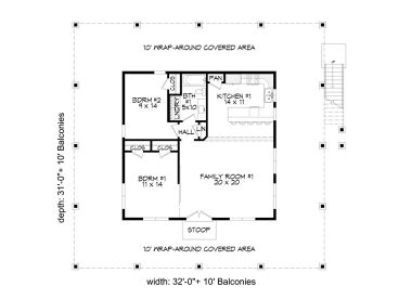 1st Floor Plan, 062M-0013