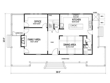 1st Floor Plan, 058H-0036