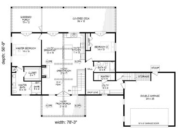 1st Floor Plan, 062H-0446