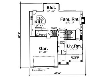 1st Floor Plan, 050H-0056