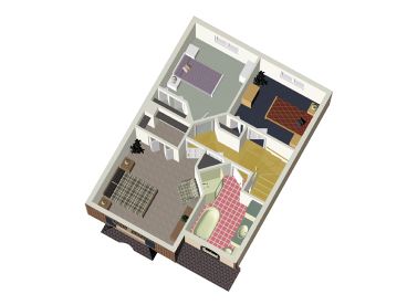 2nd Floor Plan 3D, 072H-0026