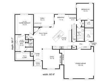 1st Floor Plan, 062H-0010