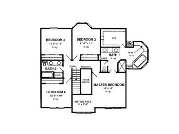 2nd Floor Plan, 054H-0062
